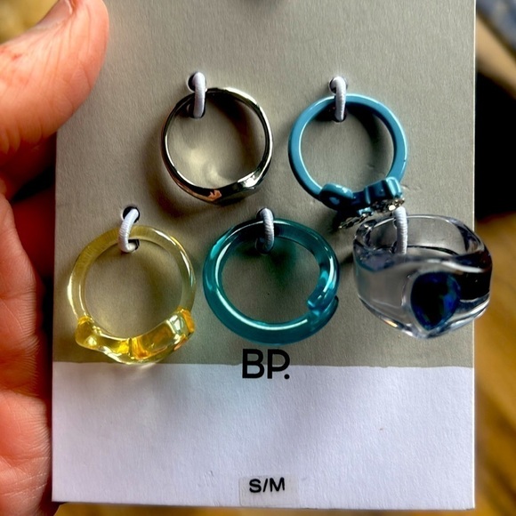 NWT BP BŁUE/CŁEAR RING SET S/M - Picture 2 of 7